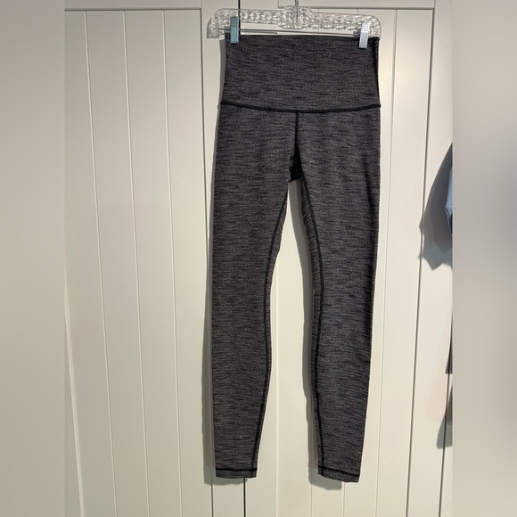 Lululemon Wunder Under Pant (Hi-Rise) Luon Variegated Knit Black Heathered Black - Picture 2 of 8